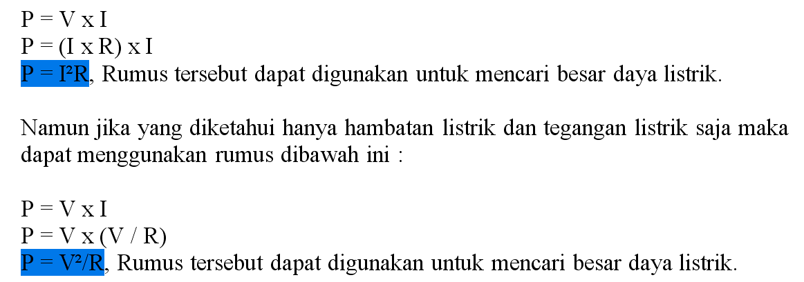 Pengertian Daya Listrik dan Rumus Daya Listrik - Materi 