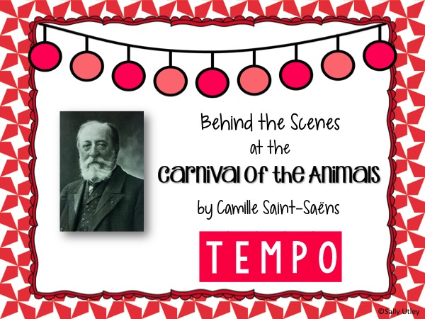 This is a blog post on Sally's Sea of Songs highlighting strategies for using Carnival of the Animals to teach the concept of tempo.