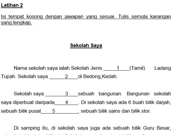 Koleksi Latihan Karangan Untuk Murid Galus Lemah Koleksi Soalan Dan Bbm