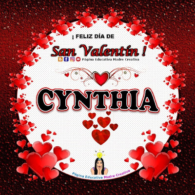 Feliz Día de San Valentín - Nombre Cynthia