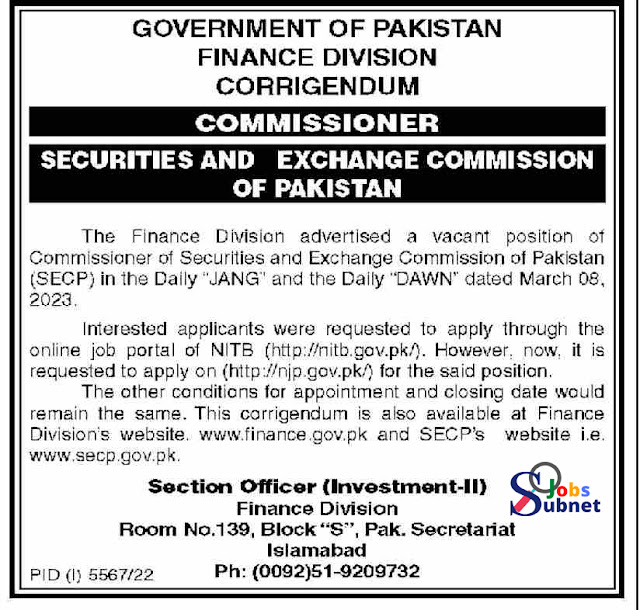 SECP New jobs 2023 | Online Apply at www.secp.gov.pk
