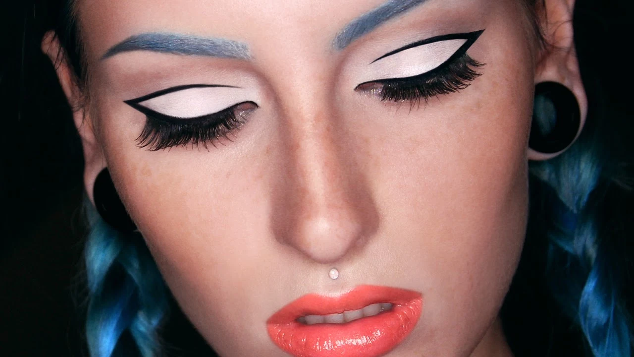 Kristianathe Blog Graphic Black Eyeliner With Blue Eyebrows And