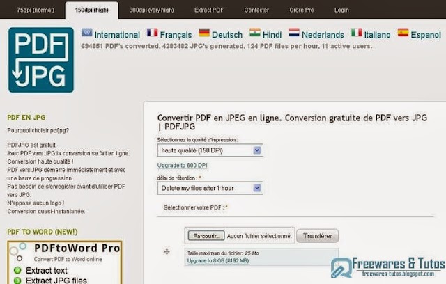 pdfjpg : encore un outil en ligne pour convertir les fichiers PDF en images