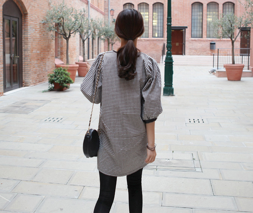 Checkered Straight-Cut Dress