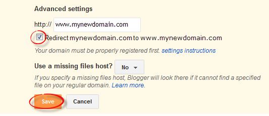 blogger custom domain
