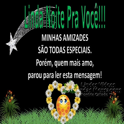 Boa Noite! MINHAS AMIZADES SÃO TODAS ESPECIAIS. Porém, quem mais amo, parou para ler esta mensagem!