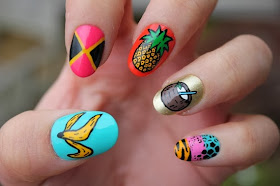 Different fruit with Different nail art designs! 