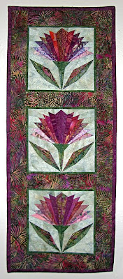 wall quilt by Pam Ehlers Stec, thistles