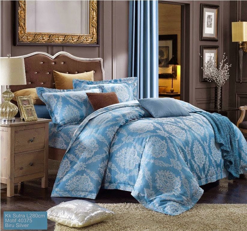 Sprei King Koil Motif Biru SIlver