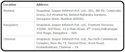 snapdeal customer care branch offices address image0