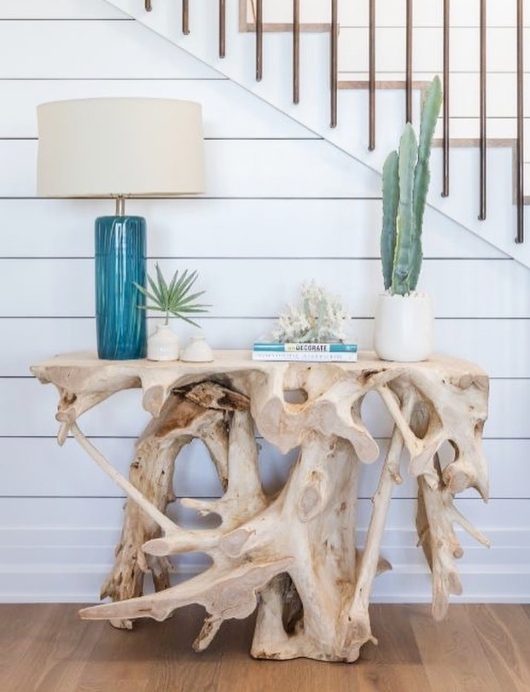 Driftwood Sculpture Console Table