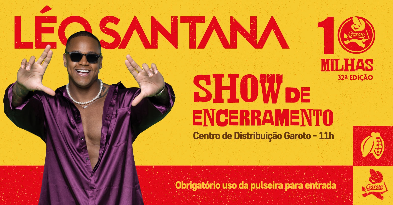 Léo Santana faz show no encerramento da corrida no domingo (24)