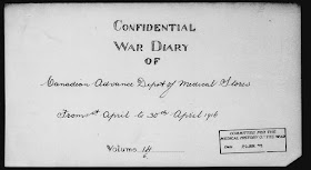  War Diary of The Canadian Advance Depot of Medical Stores.