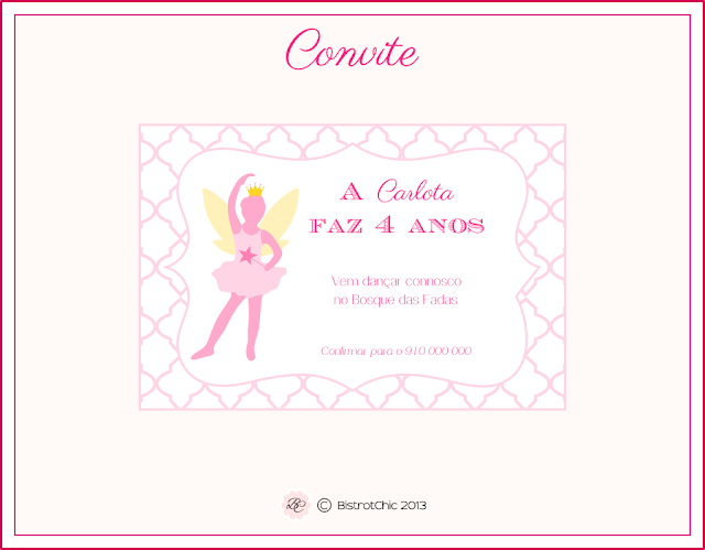 Personalised Fairy ballerina Invitation from BistrotChic