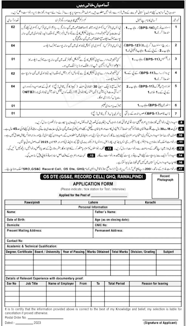 Pakistan Army GHQ Headquarters 2023 Jobs - Online Apply