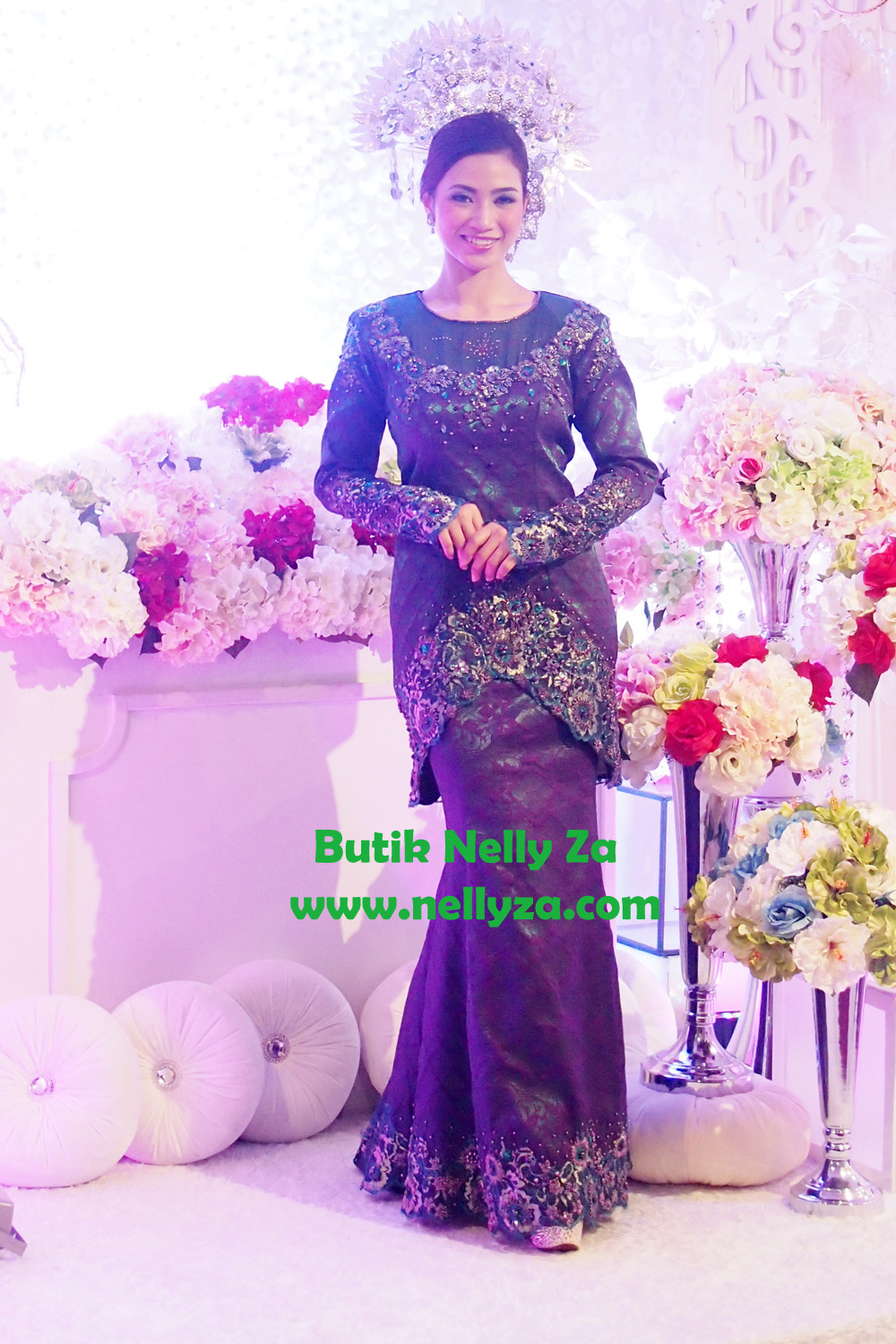  Butik  Pengantin  Nelly Za Songket  Emerald  Green 