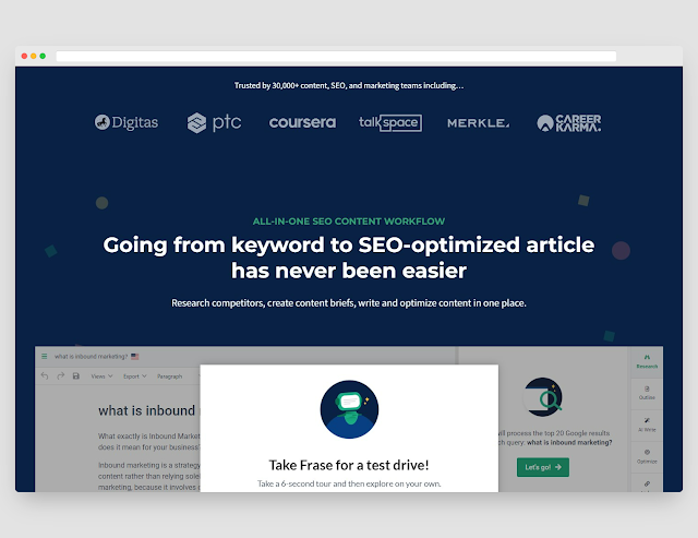 FRASE: TOP A.I. BASED SEO CONTENT GENERATOR & REWRITER