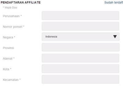 Formulis pendaftaran affiliate lazada