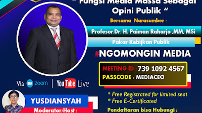 WEBINAR " Fungsi Media Massa Sebagai Opini Publik " | Minggu 19 September 2021