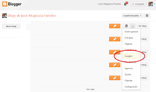 ir a google plus para configuración