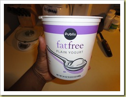 Fat free Plain yogurt - store brand if fine