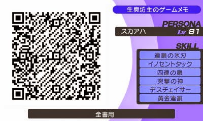 ペルソナq Pq攻略 ペルソナ全書 女教皇qrコードまとめ 生臭坊主のゲームメモ