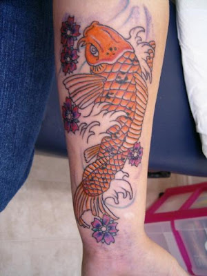 Japanese Arm Koi Fish Tattoo Design