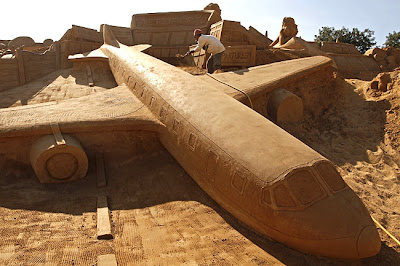 Giant sculpture of a plane