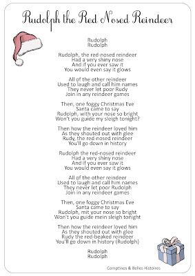 Rudolph the Red Nosed Reindeer - Paroles de la comptine pour les enfants - Sélection de Poésie, Chansons et Comptines pde Noël our enfant