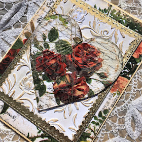 Sara Emily Barker https://sarascloset1.blogspot.com/2019/02/tim-holtz-botanical-heart-card.html Tim Holtz Botanical Heart Card Sizzix Botanical 3D Texture Fade Stacked Postage Stitched Rectangles Ideaology Botanical Collage Paper 4