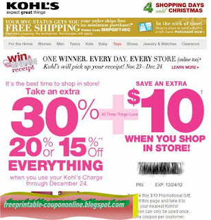 Free Printable Kohls Coupons