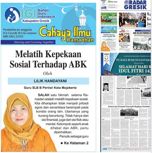 Tulisan Bu Lilik Handayani, Guru SLB B Pertiwi Kota Mojokerto