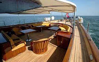 Charter Yacht Andromeda La Dea in the Mediterranean this summer 2009 - View of Aft Deck - Contact ParadiseConnections.com