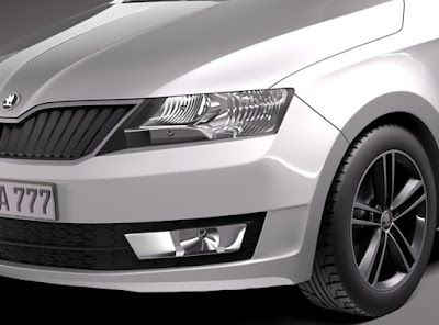 New Skoda Rapid Facelift Headlight