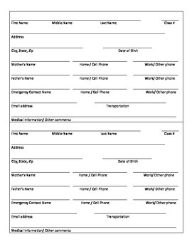 http://www.teacherspayteachers.com/Product/Student-Information-Sheet-1348625