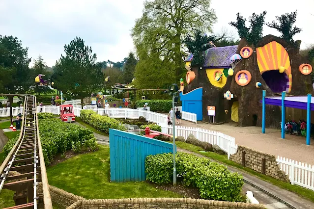 Rides at Cbeebies Land including the Postman Pat ride