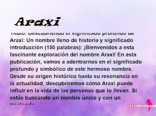 significado del nombre Araxi