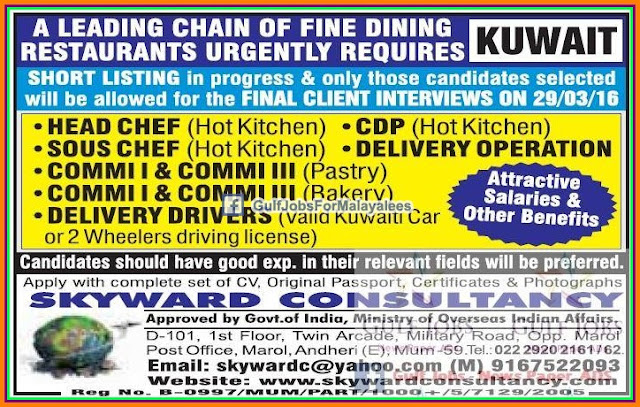 Attractive salary for Kuwait