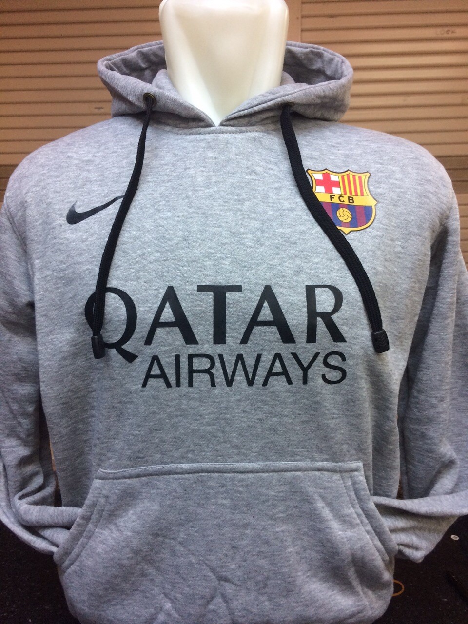 Jual jaket  hoodie Barcelona warna abu abu terbaru musim 