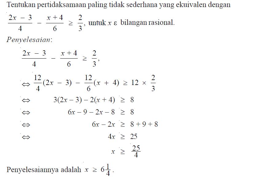 Pengertian dan Contoh Soal Pertidaksamaan Linear Satu 