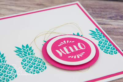 Hello Pineapple Card made using Stampin' Up! UK Supplies which you can buy here