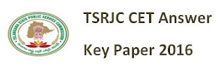 TSRJC Answer Key Paper 2016