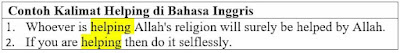 Contoh Kalimat Helping dan Artinya di Bahasa Inggris