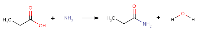 Reaksi asam karboksilat dengan amonia