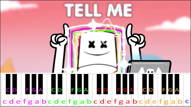 Tell Me by Marshmello Piano / Keyboard Easy Letter Notes for Beginners