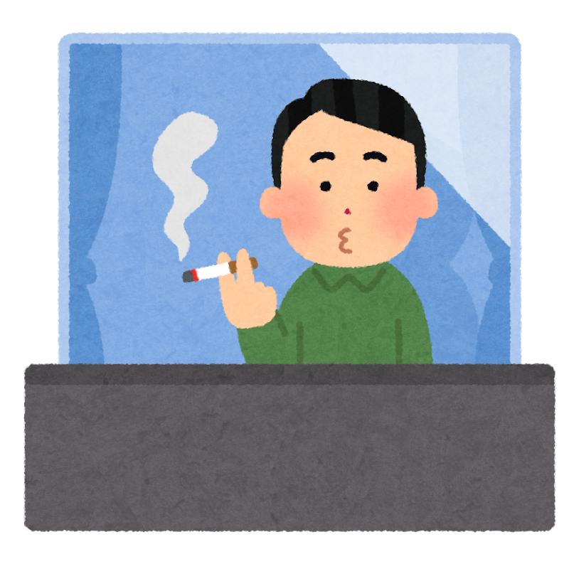 ベランダでタバコを吸う人のイラスト かわいいフリー素材集 いらすとや