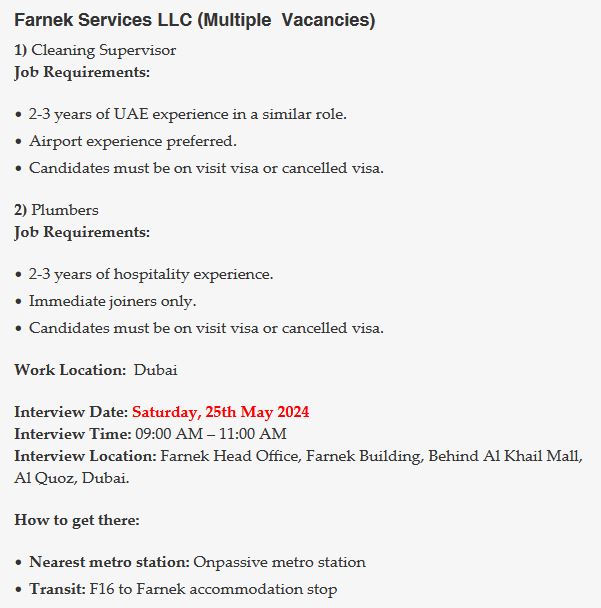 Farnek Services LLC Dubai