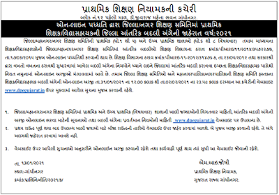 Gujarat Primary Teacher Badli Camp All Information