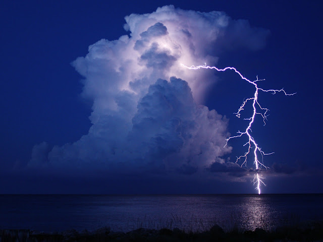 Lightning over Bahamas