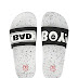 prolific men white and black self design sliders - Flip flop for men